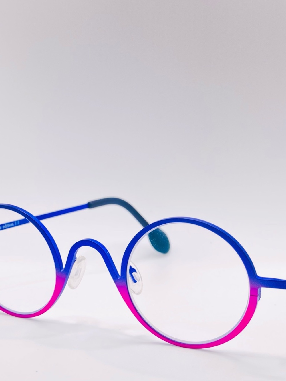 Theo Eyeglasses Authentic Made in Belgium Blue and Fucsia NEW